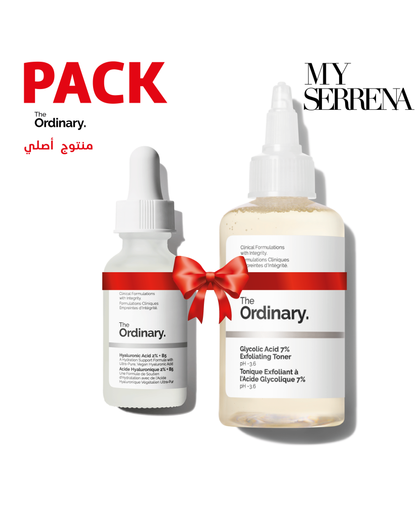 PACK- حبوب الوجه و التصبغات للبشرة الدهنية-   the ordinary Glycolique 100ml+Hyalauronic 30ml