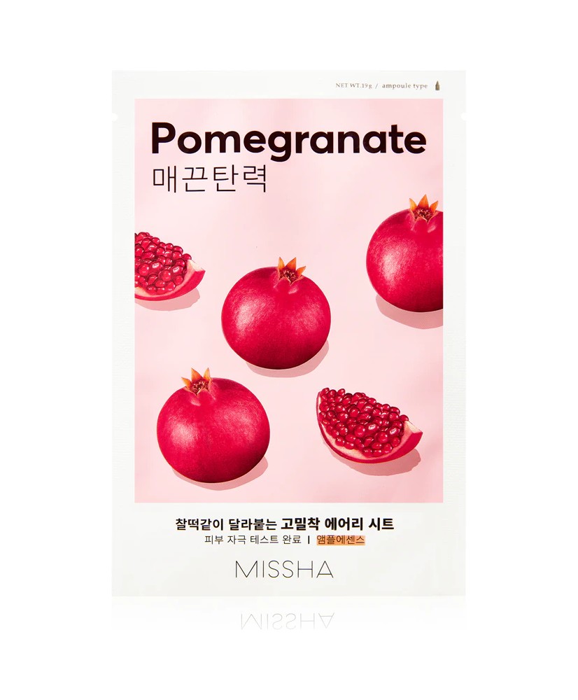 Missha Airy Fit Pomegranate  masque visage -    بمستخلص الرمان يمنح البشرة ترطيبًا عميقًا ونضارة