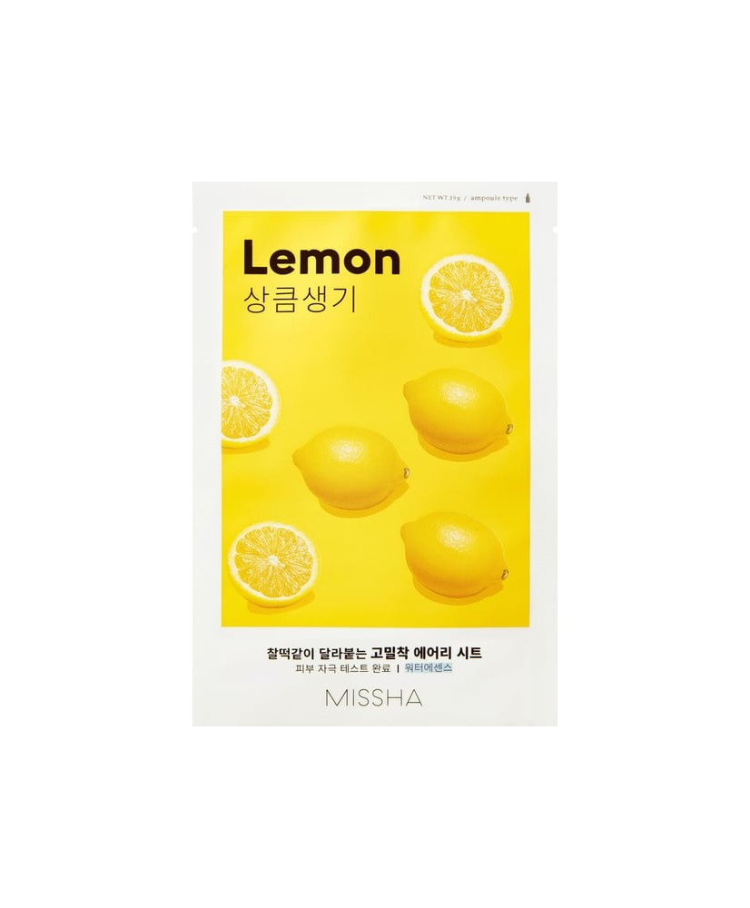 Missha Airy Fit Lemon   masque visage -    الهيالورونيك، فيتامينC